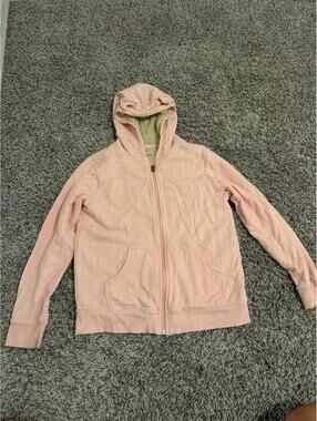 Hanna Andersson Girls Hoodie Size 12 Sherpa Lined Zip Up